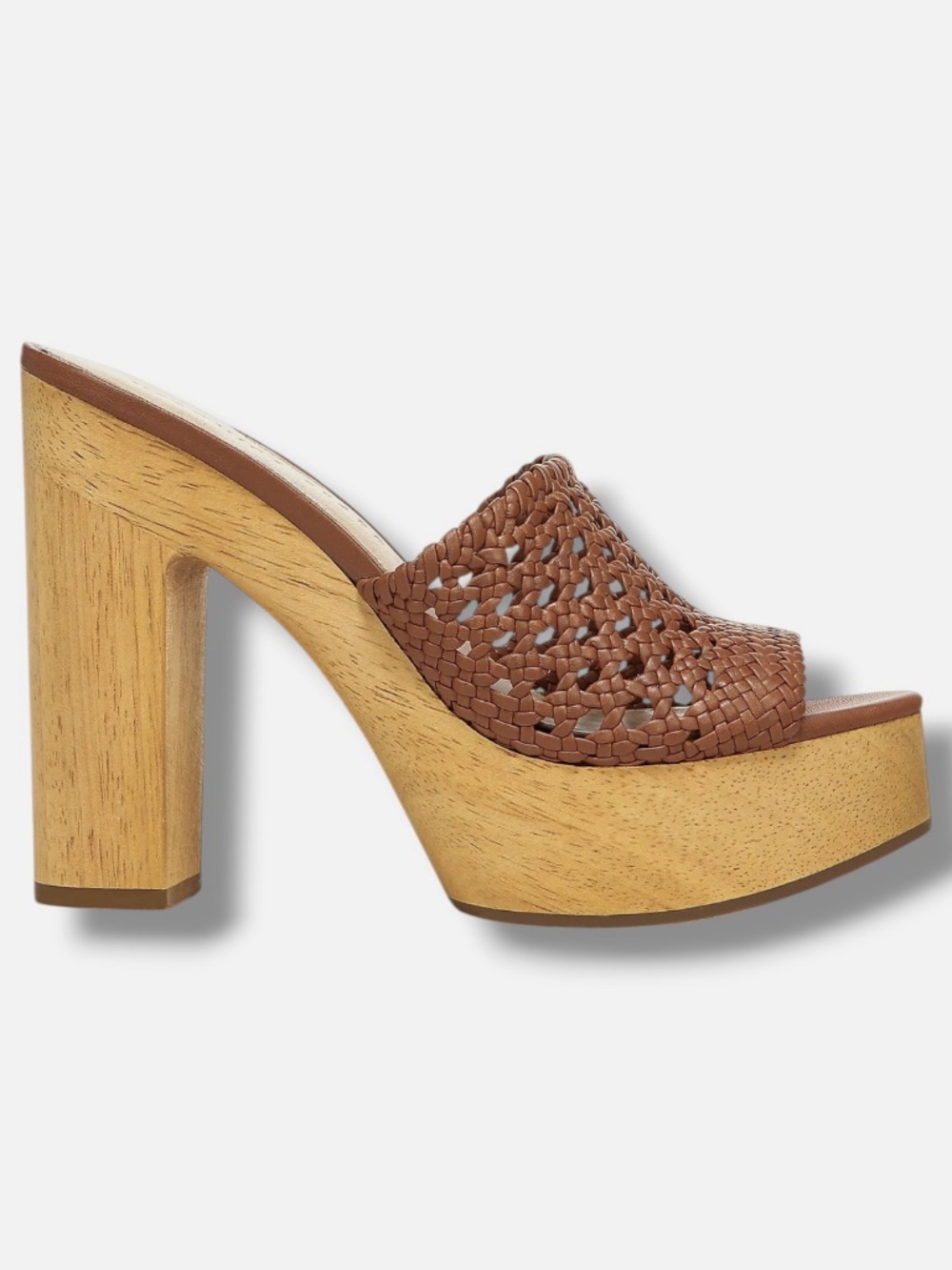 Veronica Beard Guadalupe Wooden Heel Mules Women’s Size 10M Shell Woven Leather